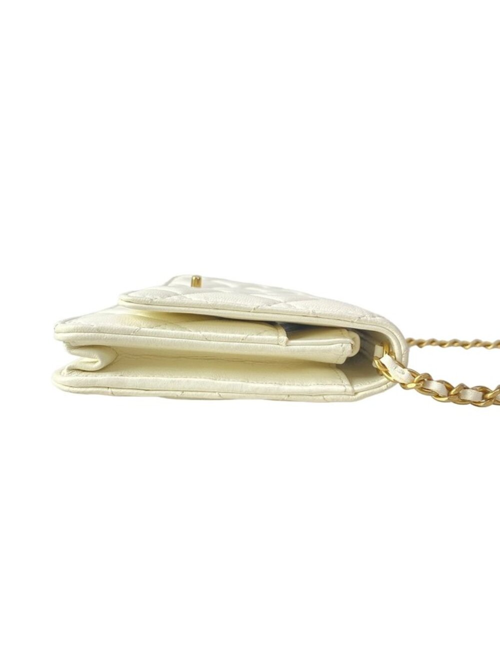 Chanel Wallet Quilted White Chain Gold Coco Ball Aja Star Lambskin Shoulder Bag - Picture 10 of 13